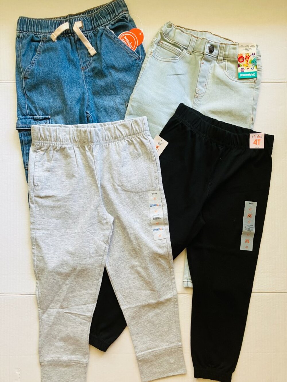 4T Wonder Nation & Garanimals Toddler Boy Pants Bundle